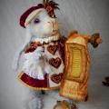 White Rabbit Herald - crocheted white and gray interior halls toy - Dolls & toys - needlework