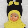 Yellow black hat helmet Mouse - Hats - knitwork