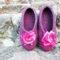 Felt slippers " cyclamen " - Shoes & slippers - felting