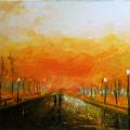 Autumn evening - Oil painting - drawing