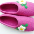 Handmade felted slippers. Non slippery sole. - Shoes & slippers - felting