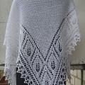 white knitted shawl - Wraps & cloaks - knitwork