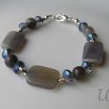 Agate and Czech glass beads bracelet - Bracelets - beadwork