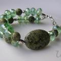Massive green bracelet - Bracelets - beadwork