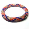 Rose bead crochet rope bracelet - Bracelets - beadwork