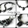 Handmade Jewelry Set Obsidiane Necklace Earrings Gemstone Beads Fashion 2017 - Kits - beadwork