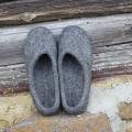 Women felted  slippers natural grey color size 38 - Shoes & slippers - felting