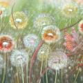 Fluff Meadow 30x90, oil/canvas - Oil painting - drawing