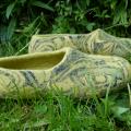 felted green slipper "explorations" - Shoes & slippers - felting