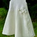 felted white dress "childhood" - Baptism clothes - felting