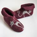 Felted slippers-boots "Cats 2" for women - Shoes & slippers - felting