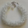 White glass beads bracelet - Bracelets - beadwork