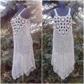 Linen falx crochet dress - Dresses - needlework