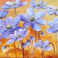 violets 35x30, oil painting - Oil painting - drawing