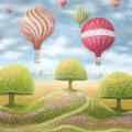 Air balloons 100x70, oil, canvas. - Oil painting - drawing
