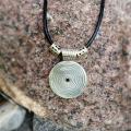 Pendant Silver round with onyx. - Metal products - making