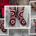 Slippers ,,Puansetias" - Shoes - needlework