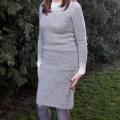 Grey knitted sweaterdress - Dresses - knitwork