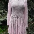Pink lace mohair dress - Dresses - knitwork