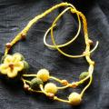 Yellow fantasy - Necklaces - felting