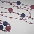 purple necklace with bracelet - Necklaces - felting