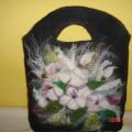White flowers - Handbags & wallets - felting