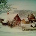 Village wintering - Pictures - drawing
