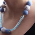 Sky-blue - Necklaces - felting