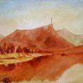 Mountain - Oil painting - drawing