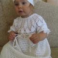 Crocheted dress - Baptism clothes - needlework