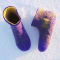 Big purple veltinukai - Shoes & slippers - felting