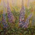 lupines - Oil painting - drawing