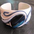 Agate bracelet with AB - 030 - Leather articles - making