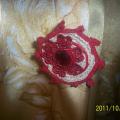 " Red flower " - Brooches - needlework