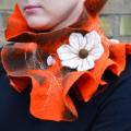 Orange-brown scarf - Scarves & shawls - felting