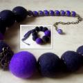 Purple necklace - Necklaces - felting