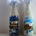 Snow deathbed - Decorated bottles - making