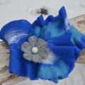 Blue by white with the wind you - Wraps & cloaks - felting
