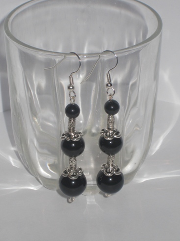 Black agate earrings