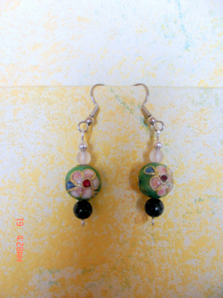 057thPink quartz bead CLOISONS