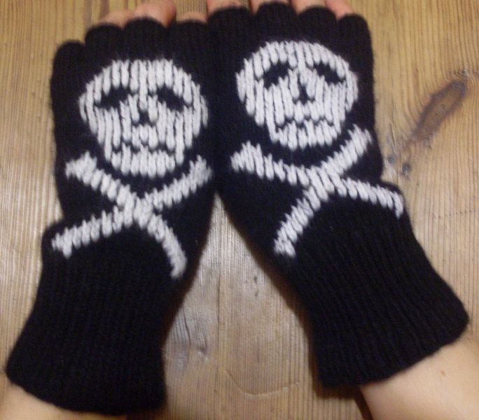 Gloves with skulls