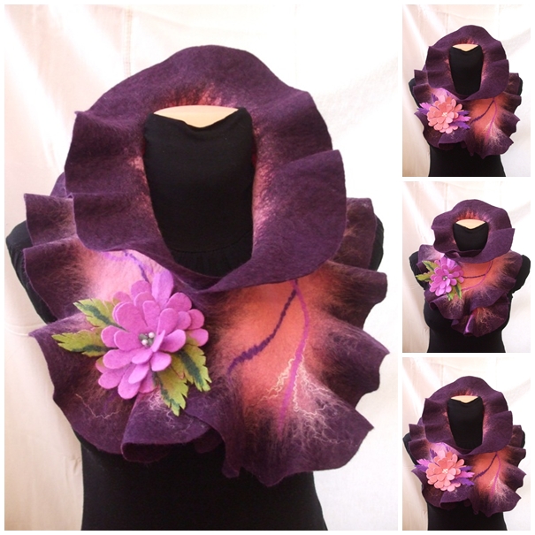 Eggplant-colored scarf