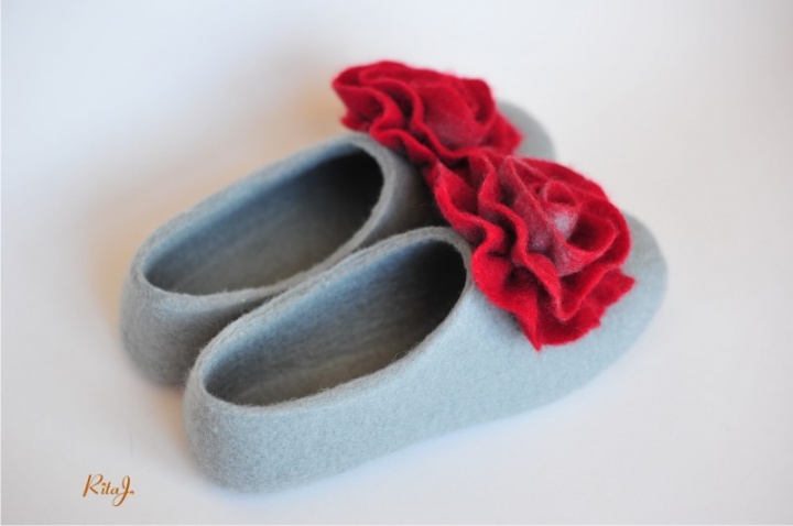 Felt slippers / felted wool slippers picture no. 3