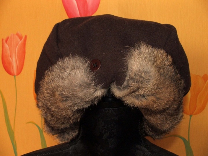 Winter hat with rabbit fur