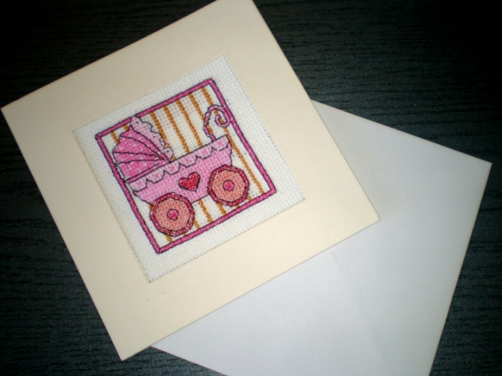 Embroidered card with envelope