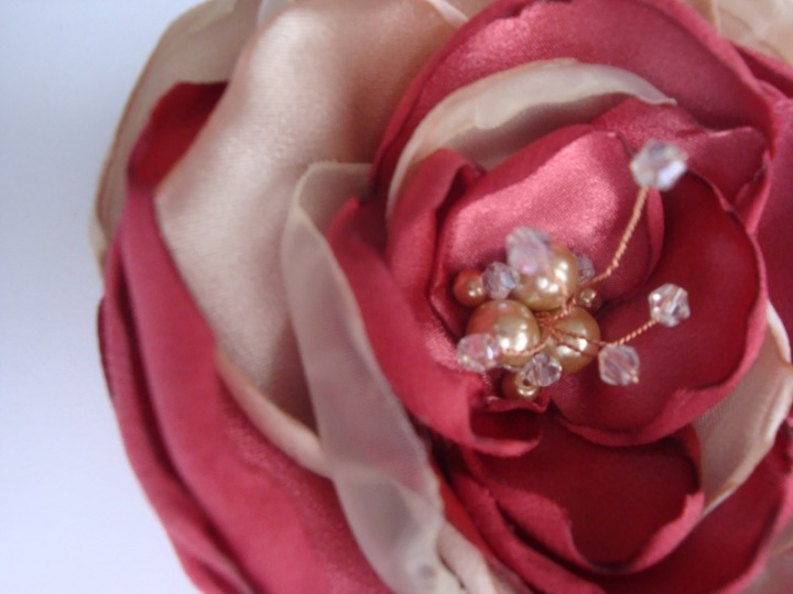 Brooch-flower. Raspberry-purple. picture no. 2