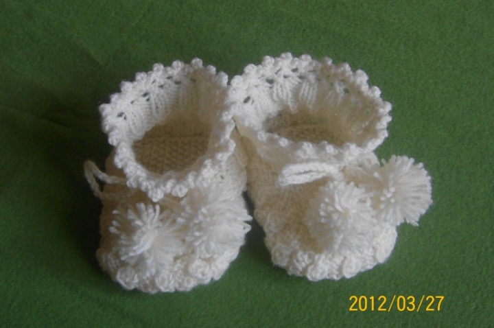 White christening booties