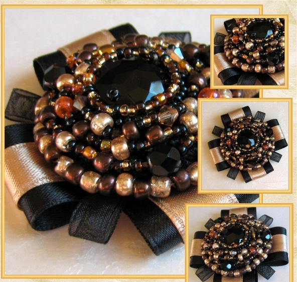 Brooch with Swarovski crystals