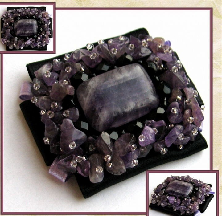Amethyst brooch