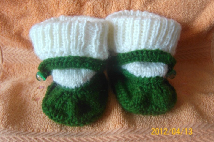 Green-white booties 